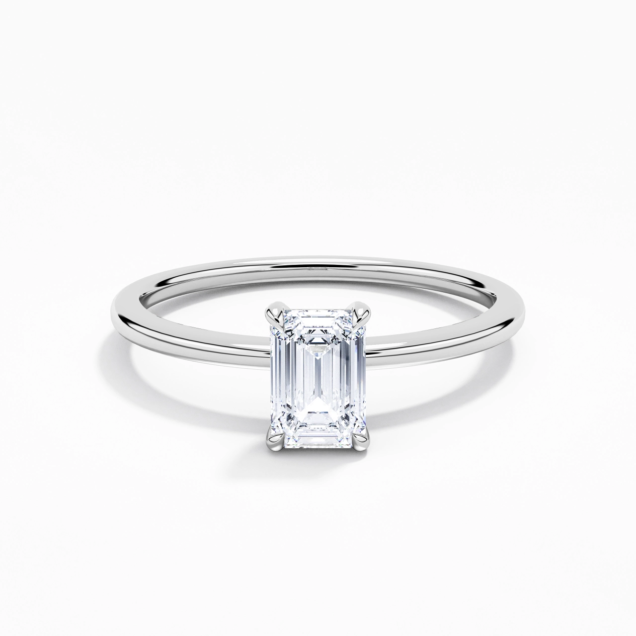 Classique Émeraude 0.80ct Zircon cubique Bague de fiançailles