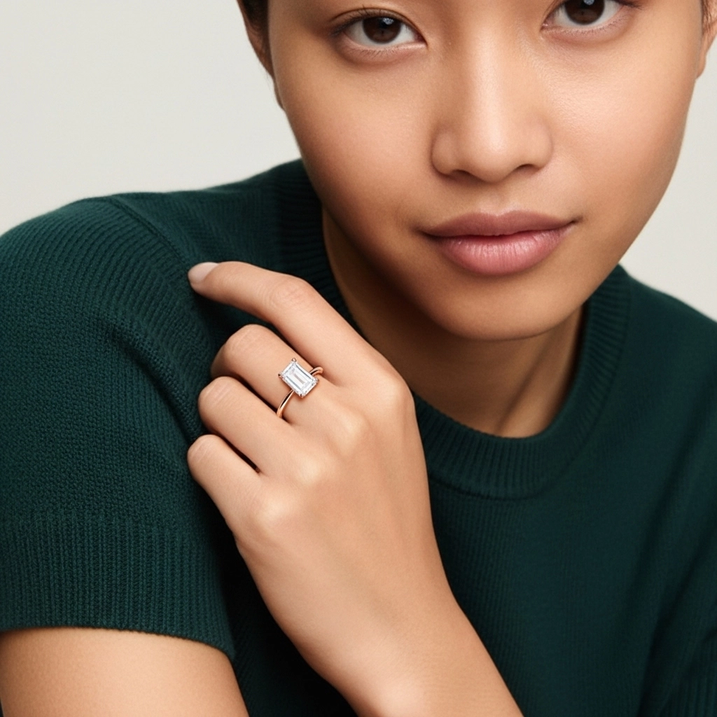 Classic Emerald 2.00ct Cubic Zirconia Engagement Ring