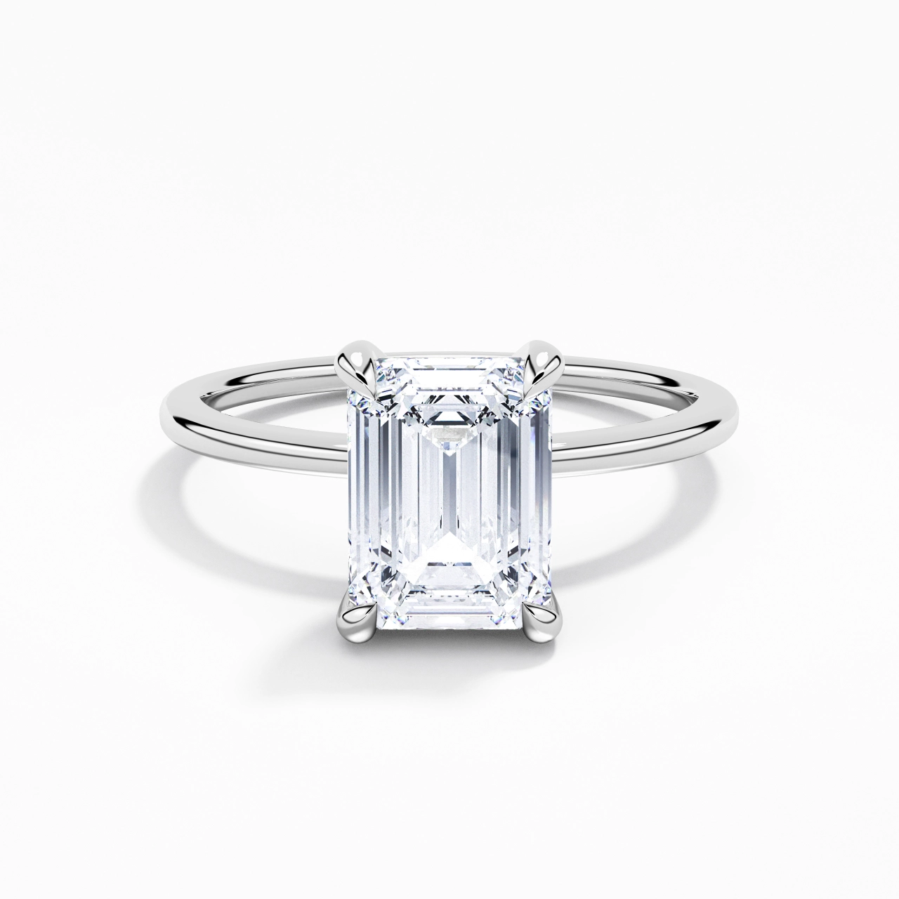 Classique Émeraude 2.00ct Zircon cubique Bague de fiançailles