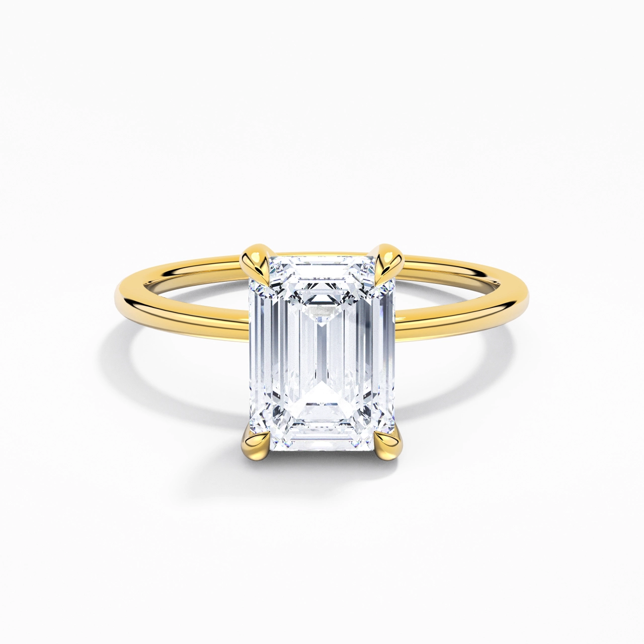 Classique Émeraude 2.00ct Zircon cubique Bague de fiançailles