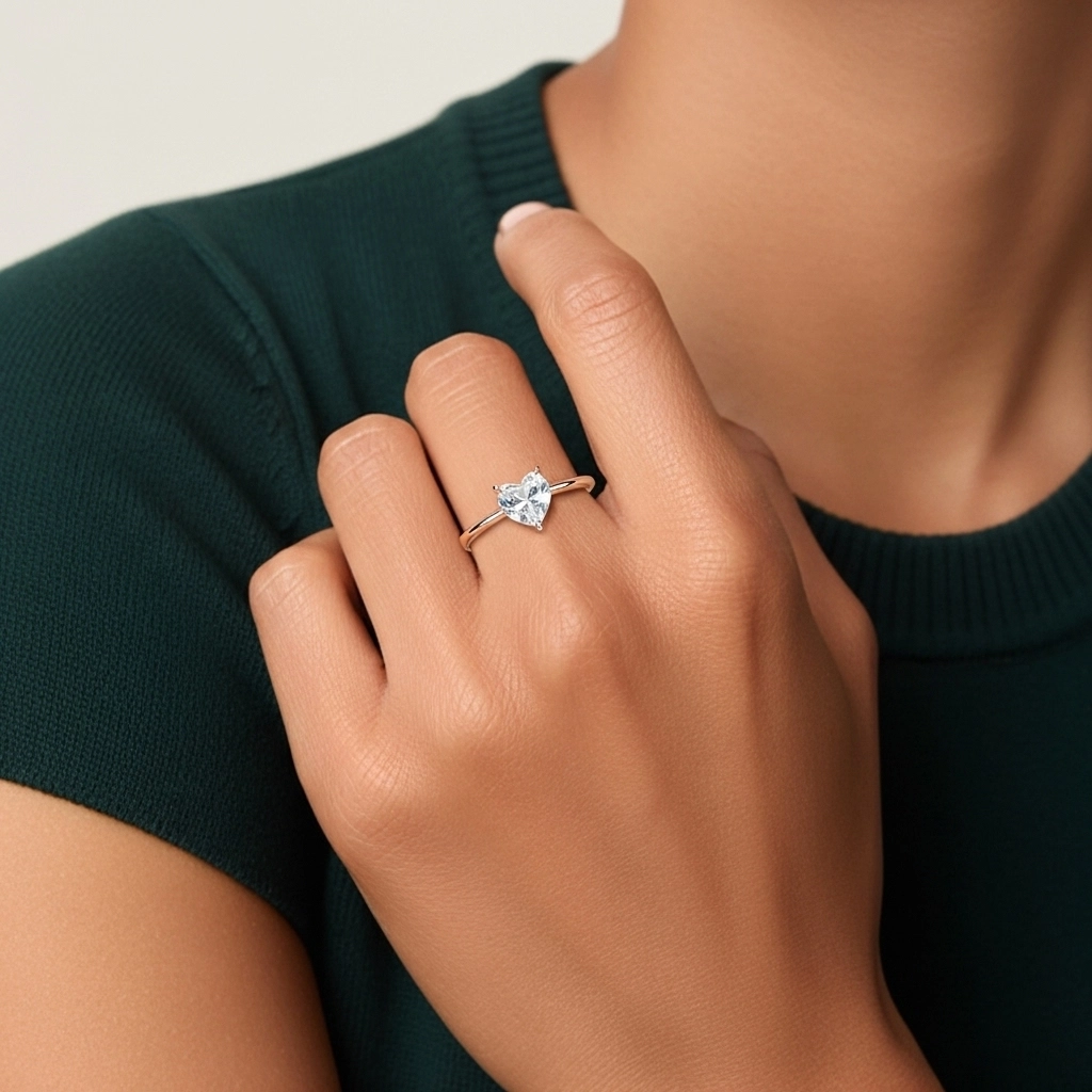 Classic Heart 1.00ct Cubic Zirconia Engagement Ring