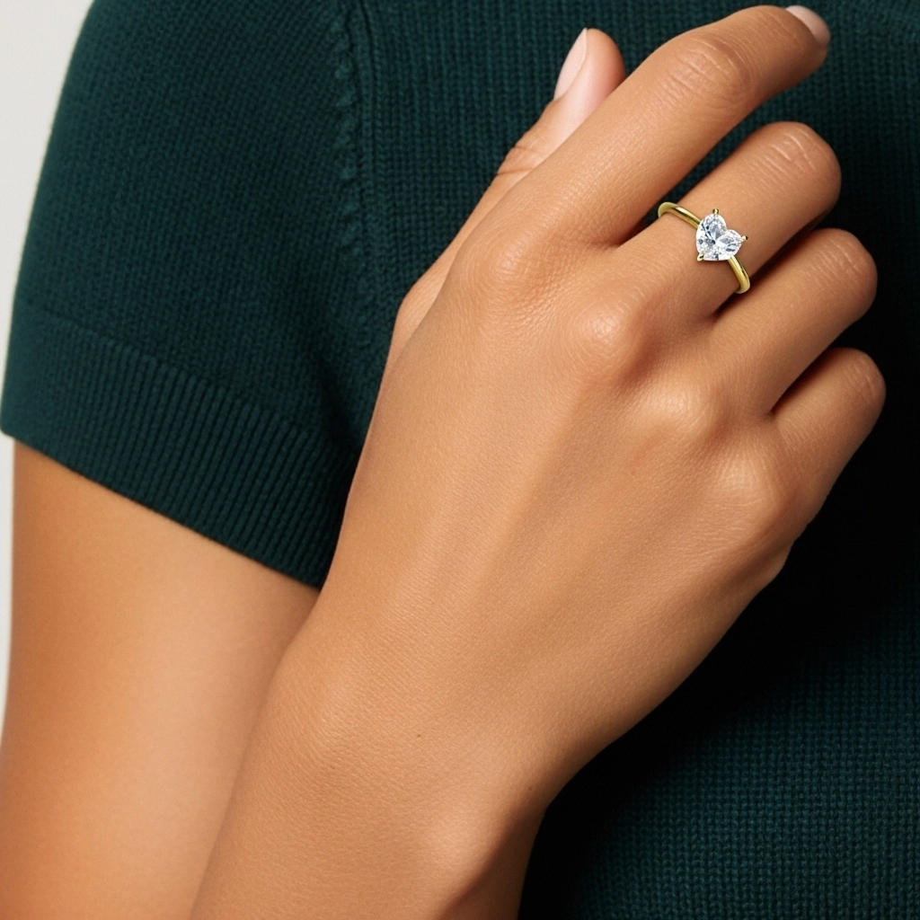 Classic Heart 1.00ct Cubic Zirconia Engagement Ring