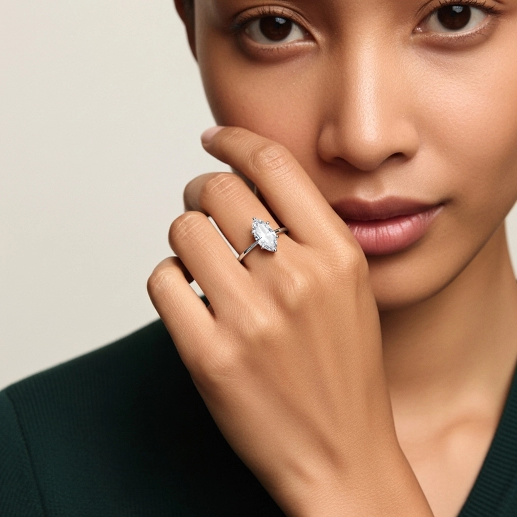 Classic Marquise 0.80ct Cubic Zirconia Engagement Ring