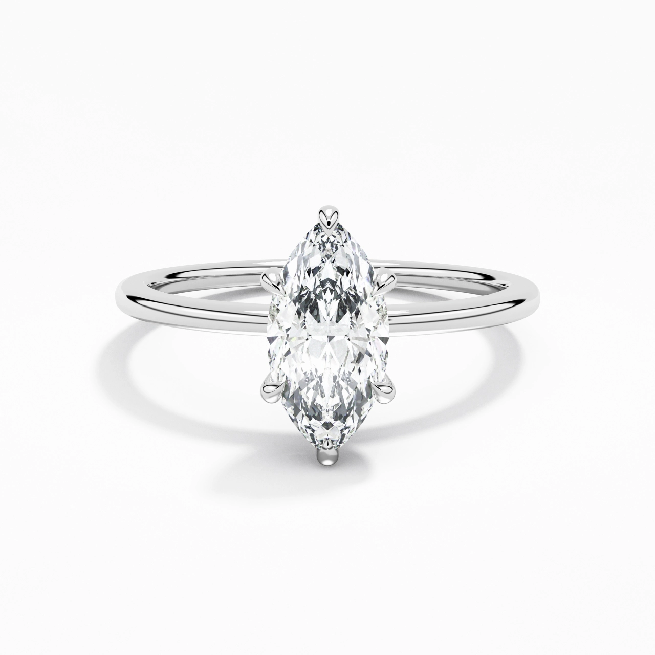 Classique Marquise 1.00ct Zircon cubique Bague de fiançailles