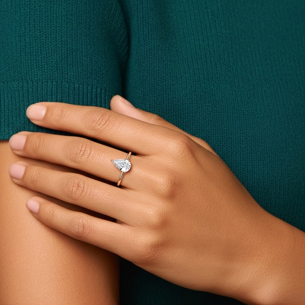 Classic Pear 2.00ct Cubic Zirconia Engagement Ring