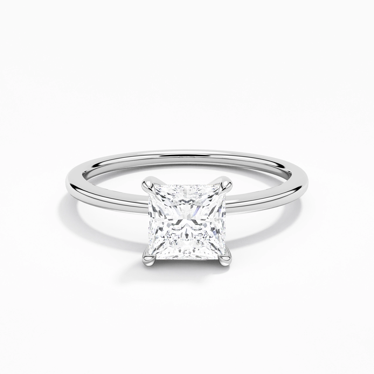 Classique Princesse 1.00ct Zircon cubique Bague de fiançailles