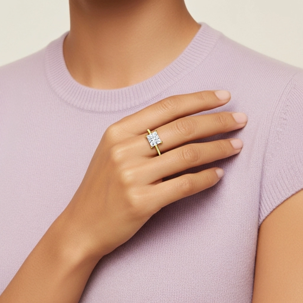 Classic Princess 1.00ct Cubic Zirconia Engagement Ring