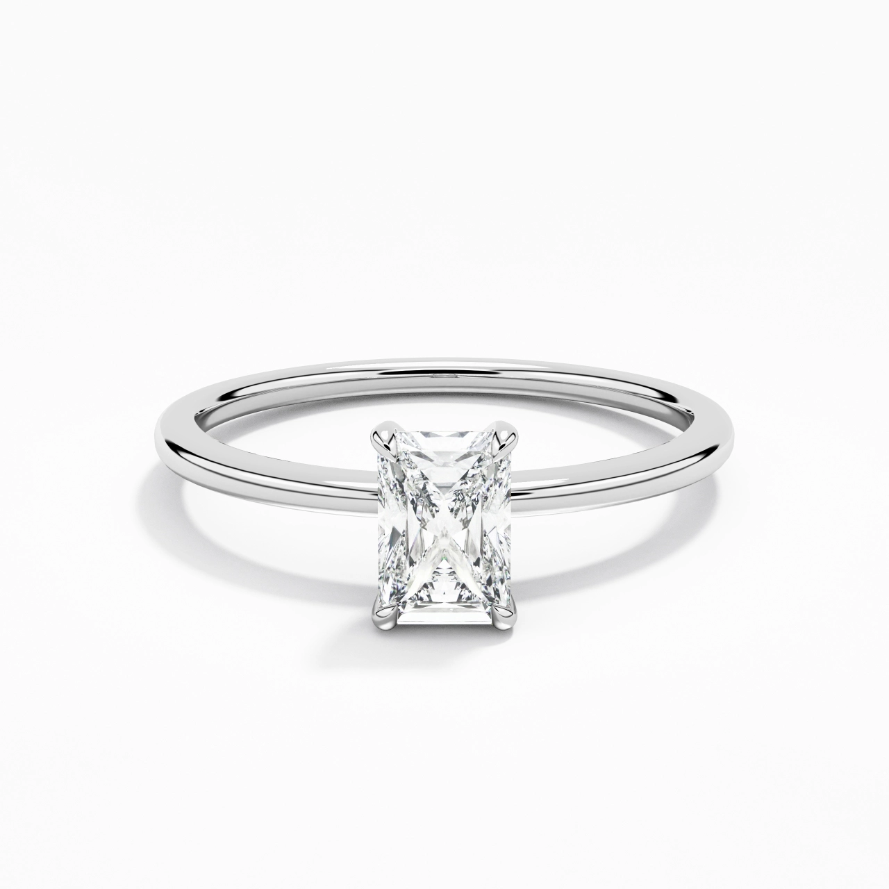 Classique Radiant 0.80ct Zircon cubique Bague de fiançailles