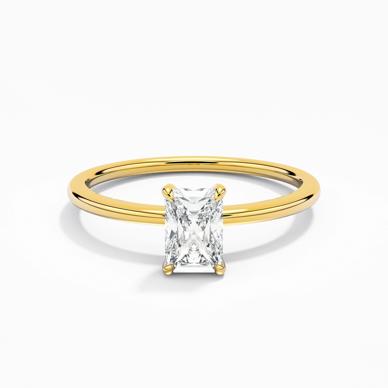 Classique Radiant 0.80ct Zircon cubique Bague de fiançailles