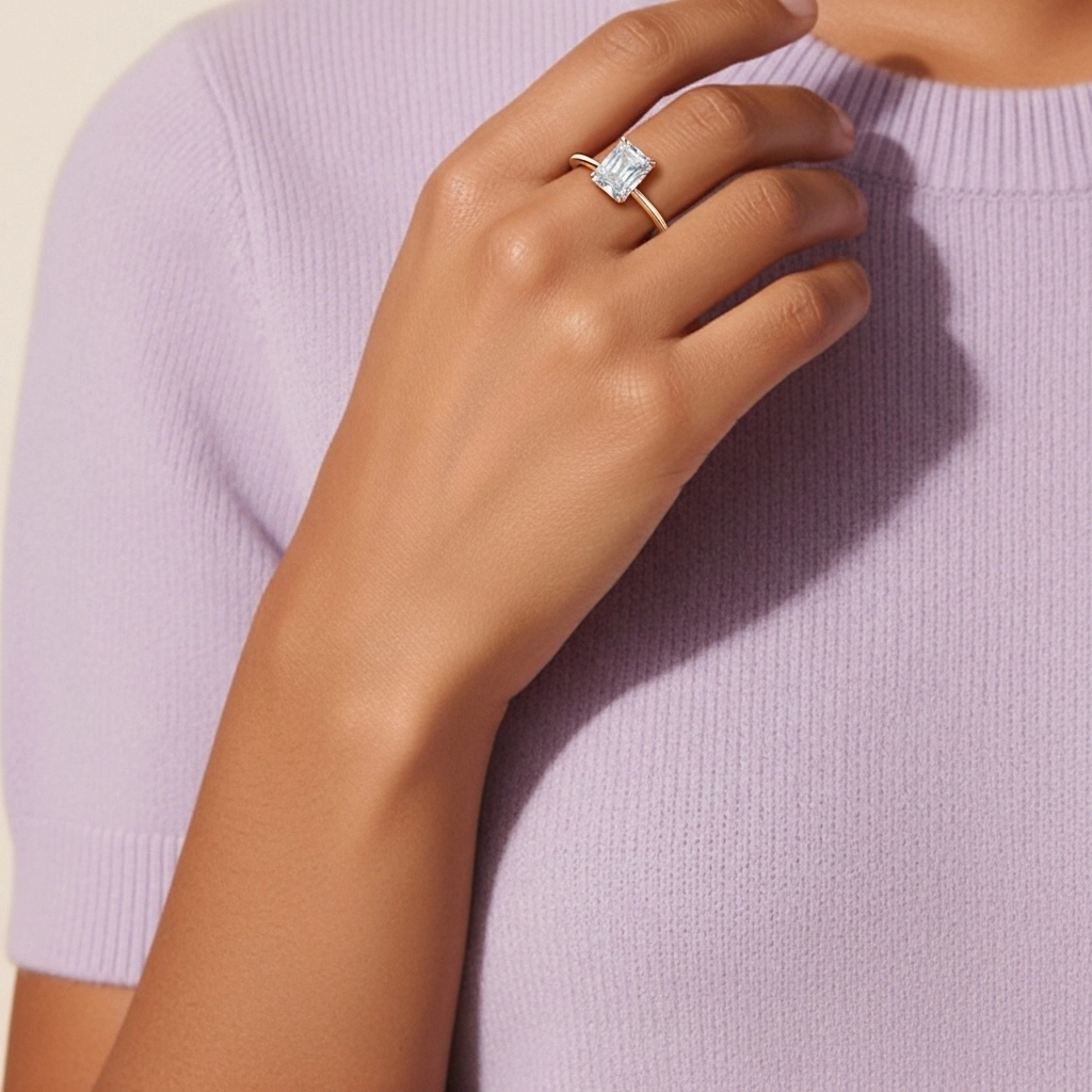 Classic Radiant 0.80ct Cubic Zirconia Engagement Ring