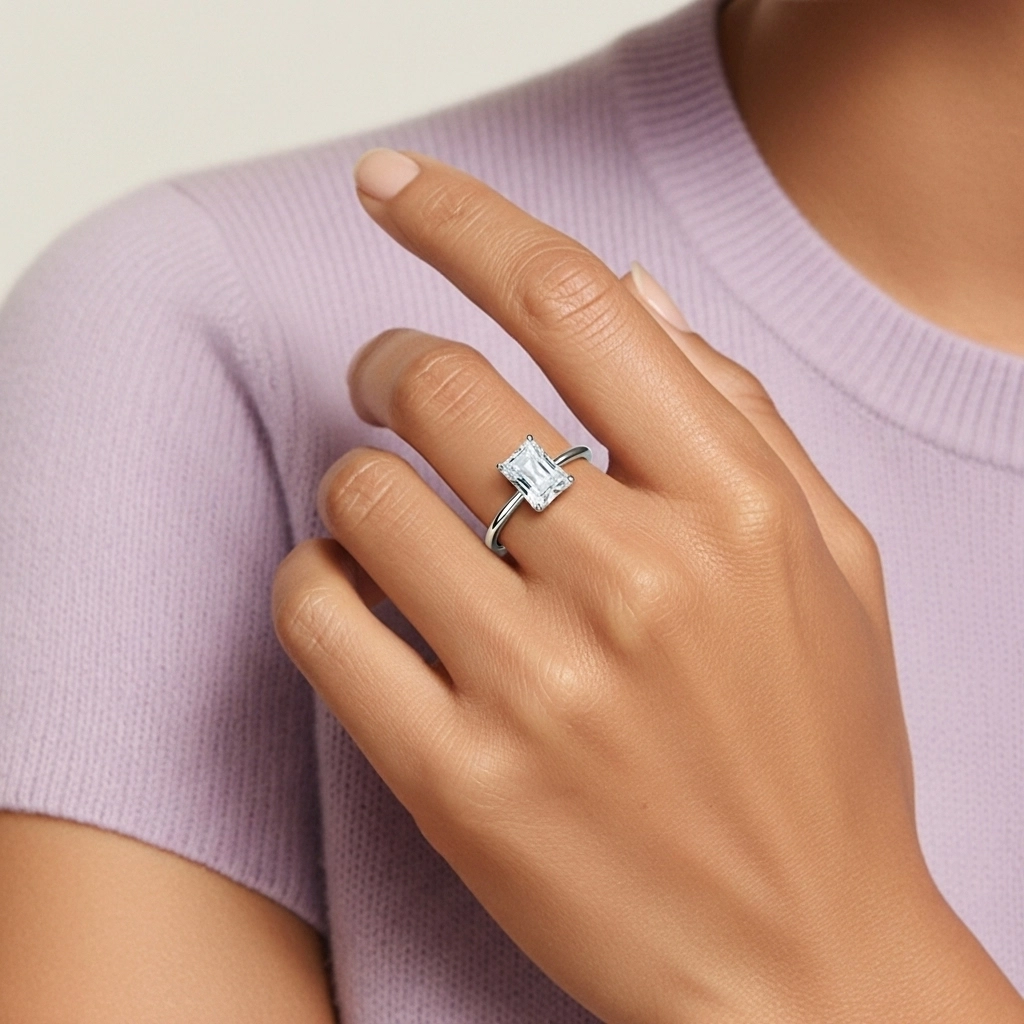 Classic Radiant 0.80ct Cubic Zirconia Engagement Ring