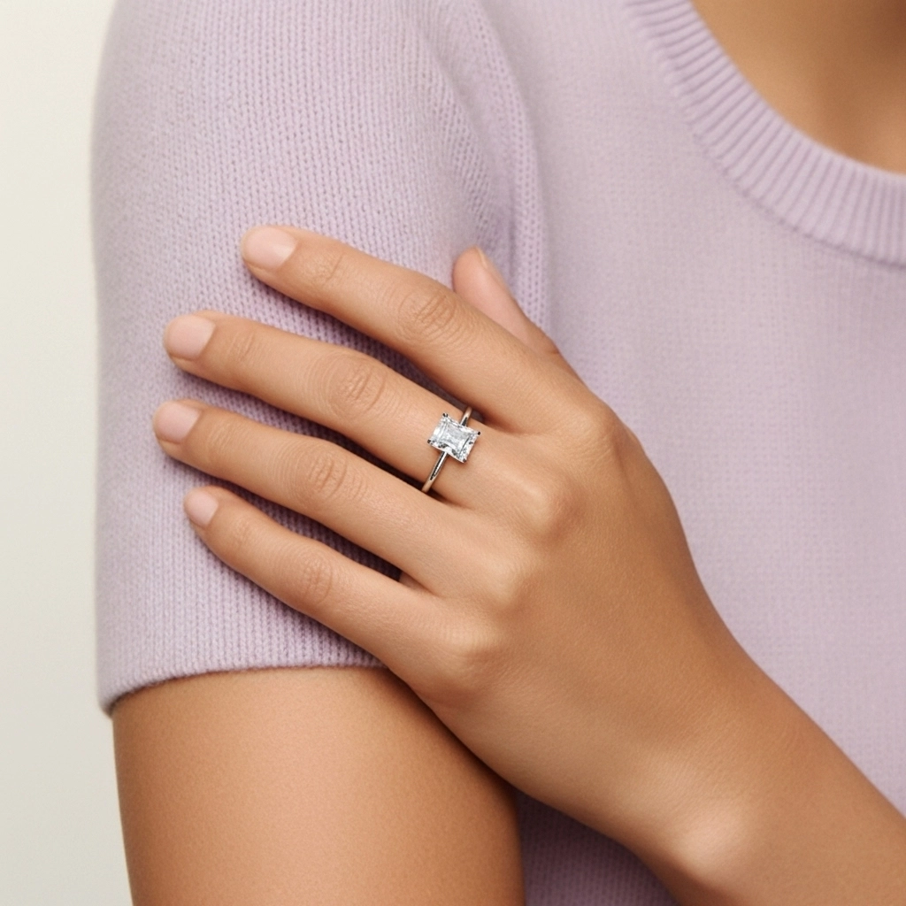 Classic Radiant 0.80ct Cubic Zirconia Engagement Ring