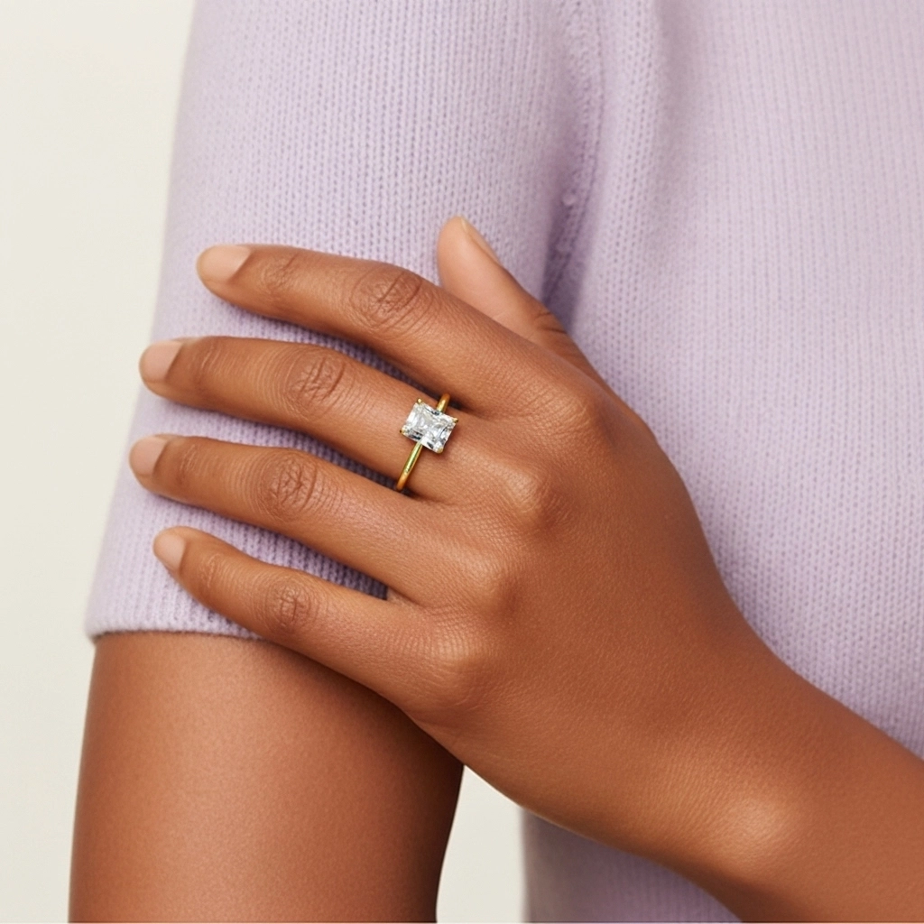 Classic Radiant 0.80ct Cubic Zirconia Engagement Ring