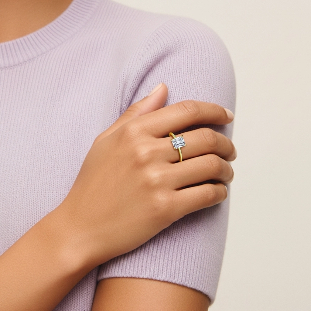 Classic Radiant 0.80ct Cubic Zirconia Engagement Ring