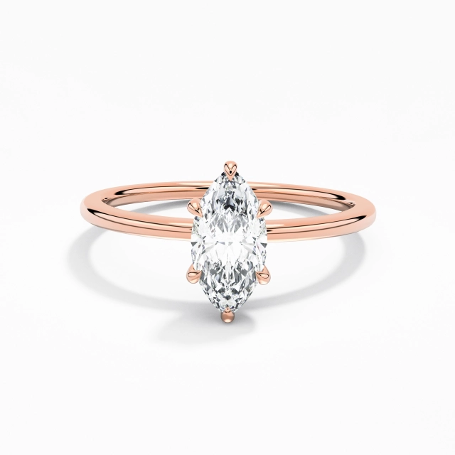 Classic Marquise Cubic Zirconia Engagement Ring 0.80ct In White 925 Sterling Silver Basket Straight Shank