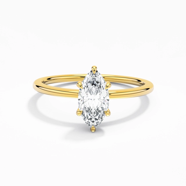 Classic Marquise Cubic Zirconia Engagement Ring 0.80ct In White 925 Sterling Silver Basket Straight Shank
