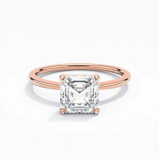 Classique Asscher 1.50ct Zircon cubique Bague de fiançailles