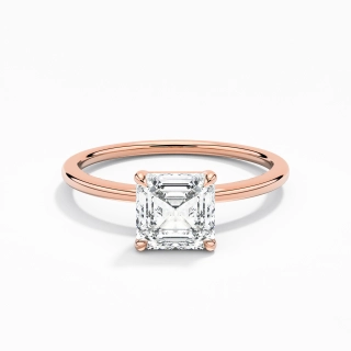 Classique Asscher 1.00ct Zircon cubique Bague de fiançailles