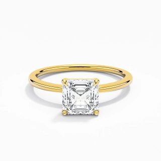 Classique Asscher 1.00ct Zircon cubique Bague de fiançailles