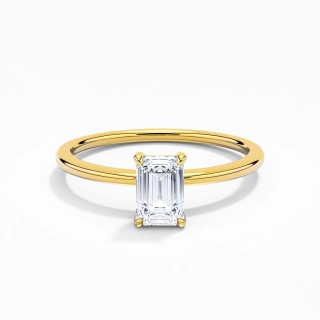 Classique Émeraude 0.80ct Zircon cubique Bague de fiançailles