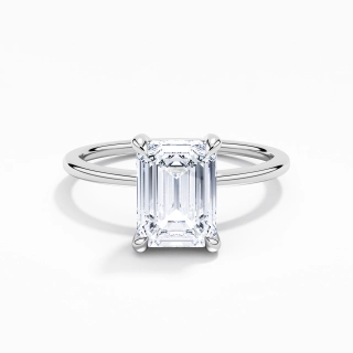 Classique Émeraude 2.00ct Zircon cubique Bague de fiançailles