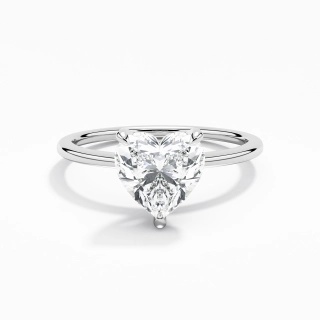 Classique Cœur 1.50ct Zircon cubique Bague de fiançailles