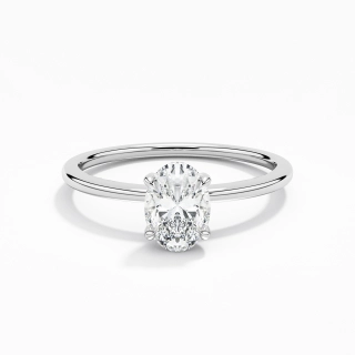 Classique Ovale 1.00ct Zircon cubique Bague de fiançailles