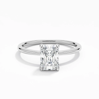 Classique Radiant 1.00ct Zircon cubique Bague de fiançailles