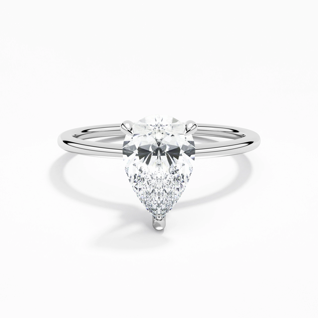 Simple Pear 1.50ct Moissanite Engagement Ring