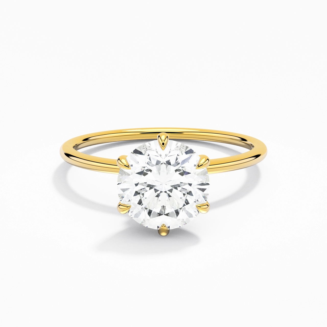 Simple Round 1.50ct Moissanite Engagement Ring