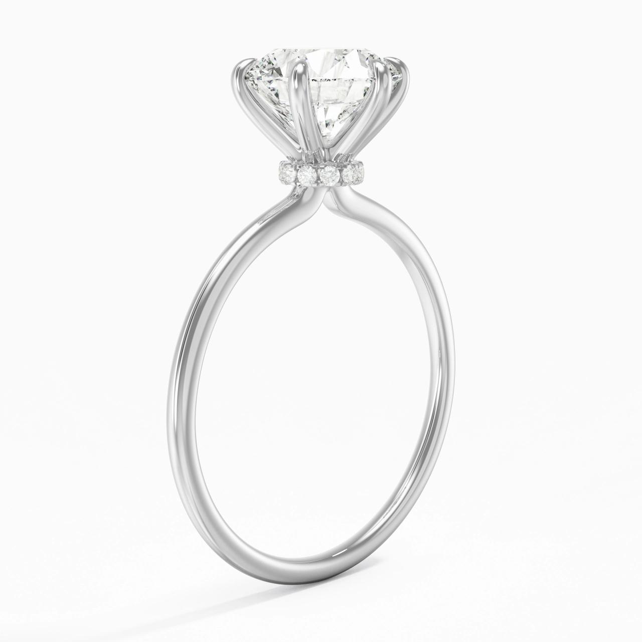 Simple Rond 2.00ct Moissanite Bague de fiançailles