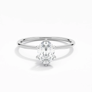 Simple Oval 1.00ct Moissanite Engagement Ring