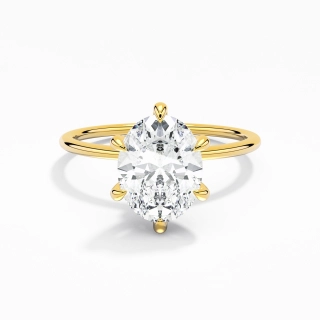 Simple Ovale 2.00ct Moissanite Bague de fiançailles