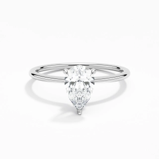 Simple Pear 1.00ct Moissanite Engagement Ring