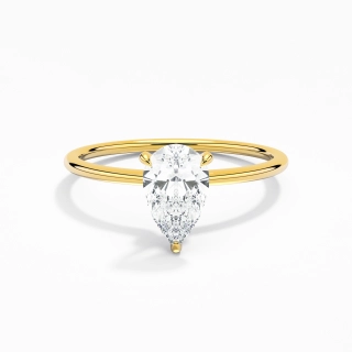 Simple Pear 1.00ct Moissanite Engagement Ring