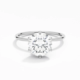 Simple Rond 2.00ct Moissanite Bague de fiançailles