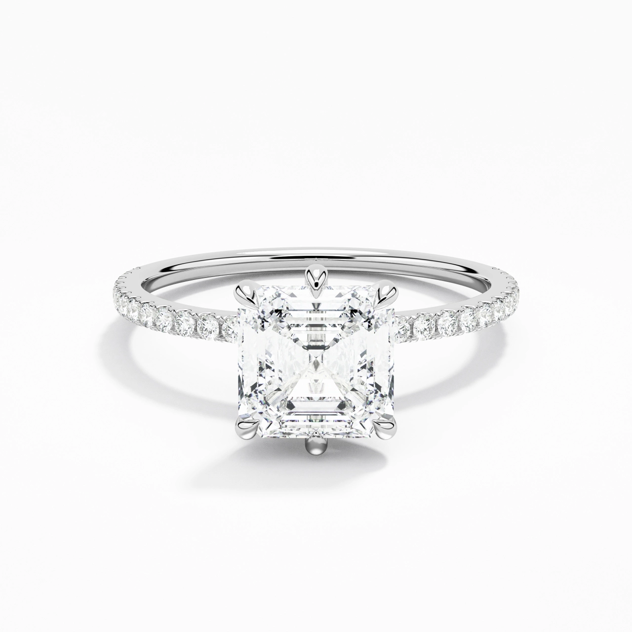 Simple Asscher 1.50ct Moissanite Bague de fiançailles