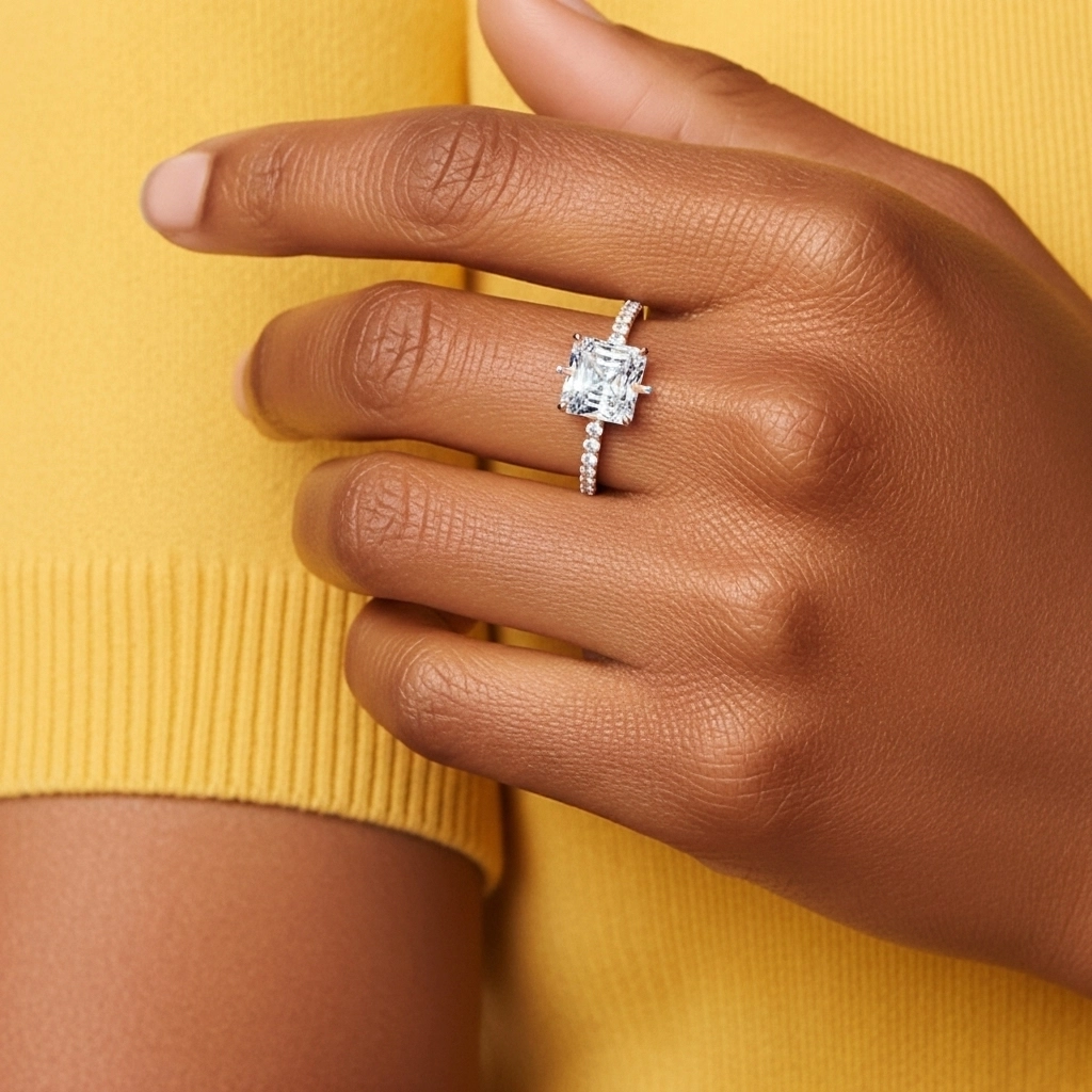 Simple Asscher 2.00ct Cubic Zirconia Engagement Ring