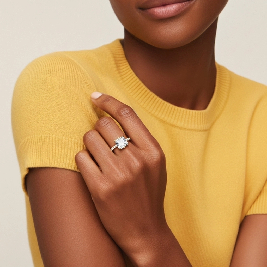 Simple Asscher 2.00ct Cubic Zirconia Engagement Ring