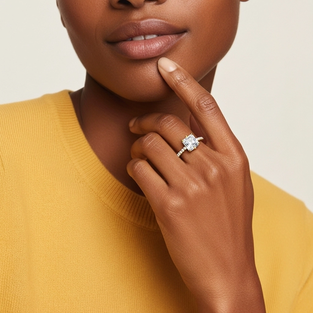 Simple Asscher 2.00ct Cubic Zirconia Engagement Ring