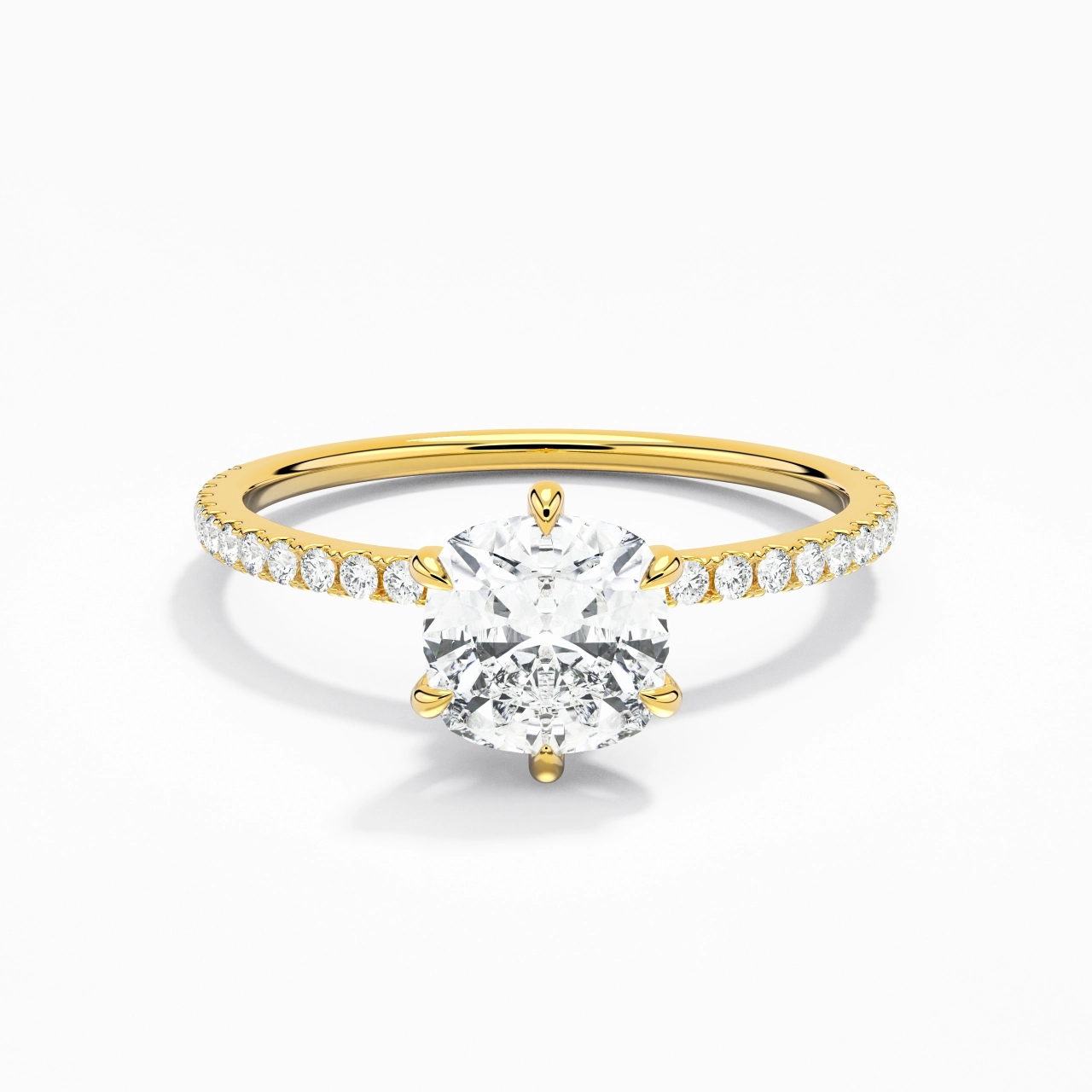 Simple Cushion 1.00ct Moissanite Engagement Ring