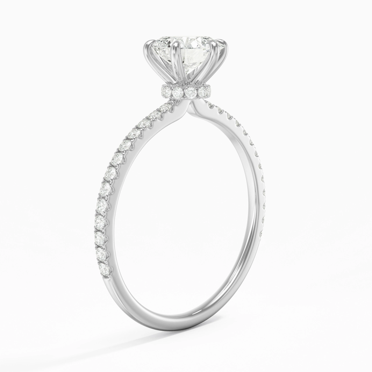 Simple Coussin 1.00ct Moissanite Bague de fiançailles