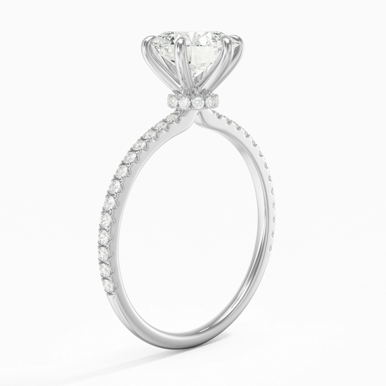 Simple Coussin 2.00ct Moissanite Bague de fiançailles