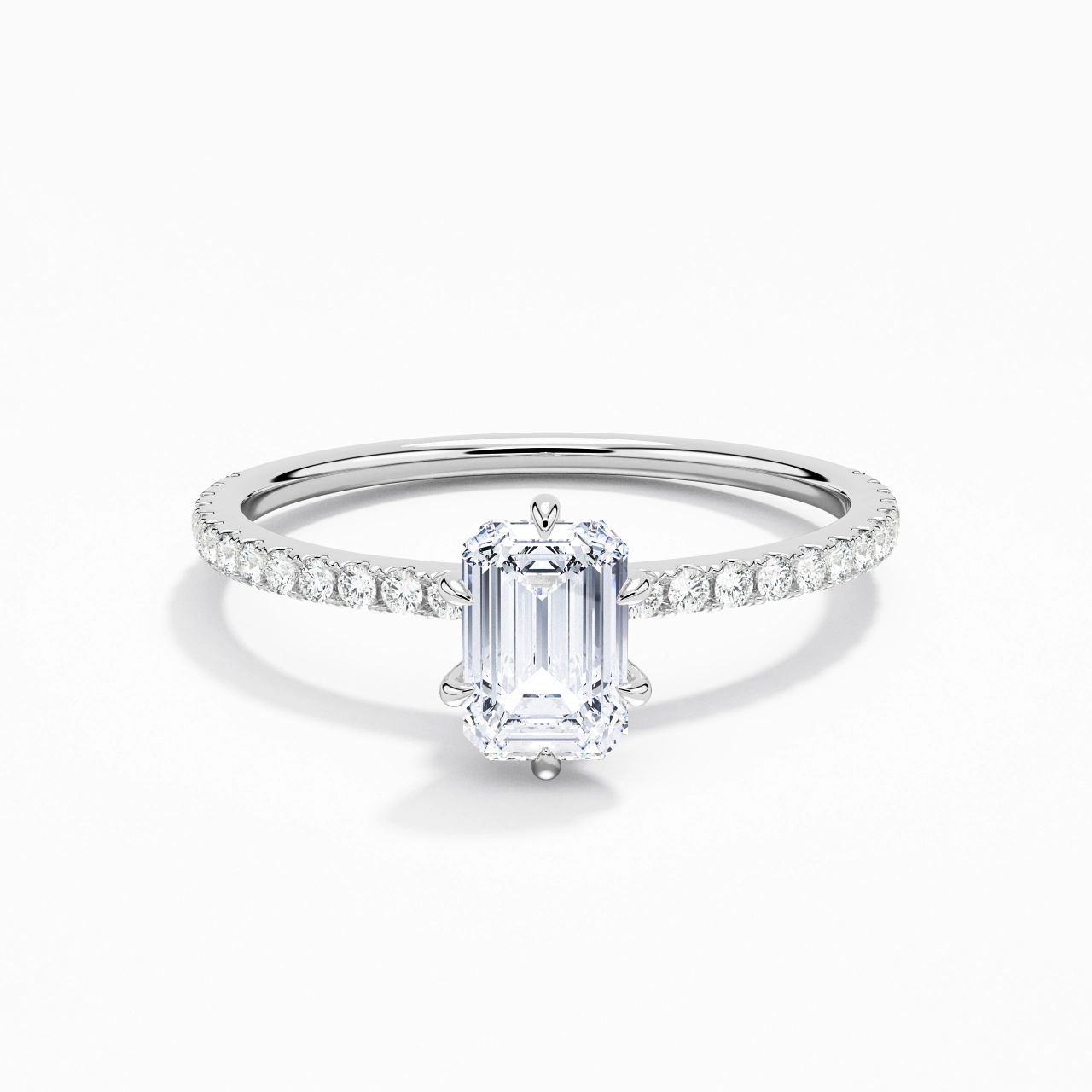 Simple Émeraude 0.80ct Moissanite Bague de fiançailles