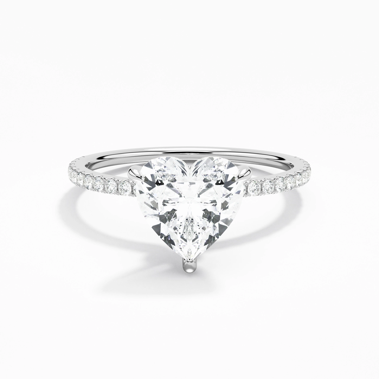 Simple Cœur 1.50ct Moissanite Bague de fiançailles