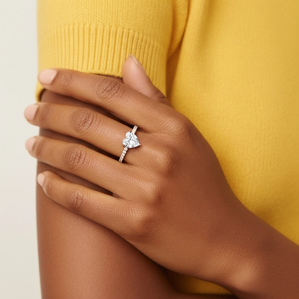 Simple Heart 2.00ct Cubic Zirconia Engagement Ring