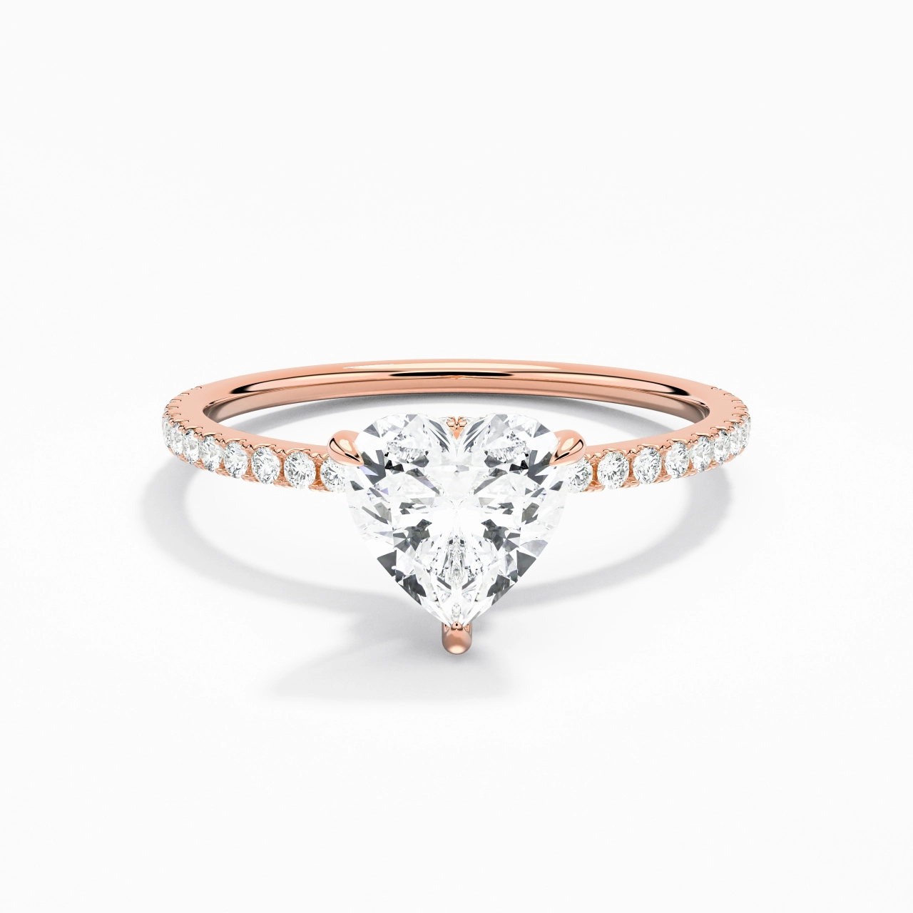 Simple Cœur 1.00ct Moissanite Bague de fiançailles