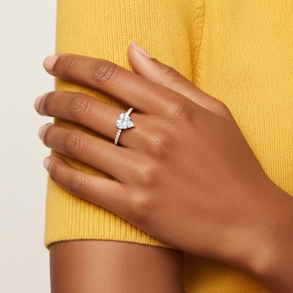 Simple Heart 2.00ct Cubic Zirconia Engagement Ring