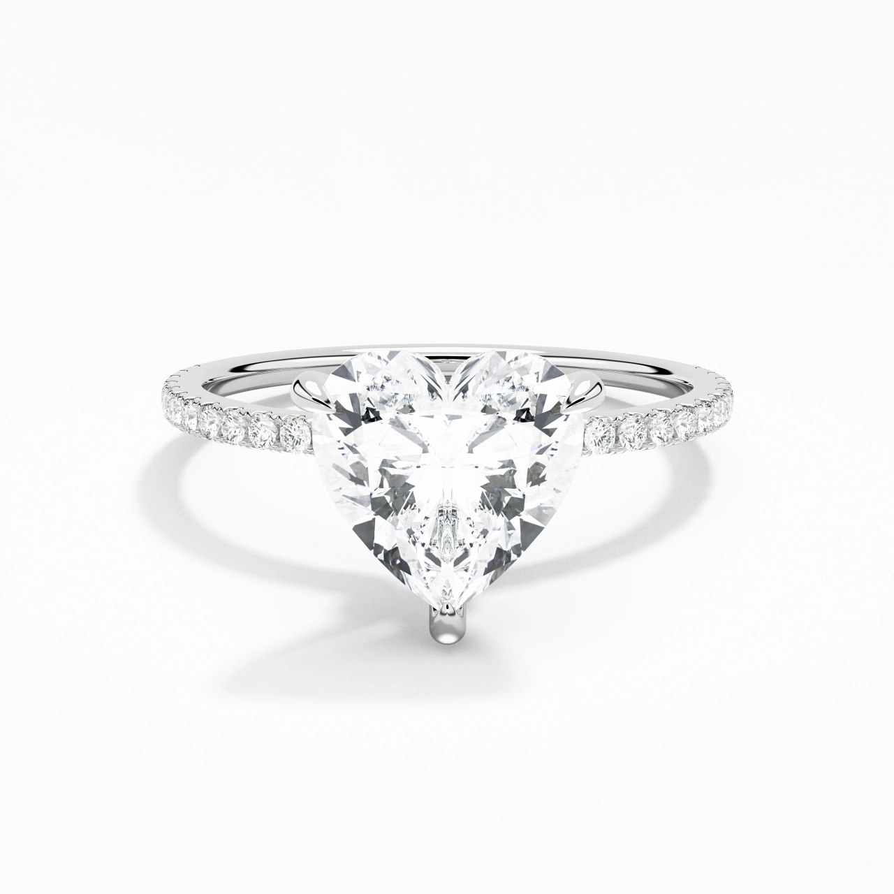 Simple Heart 2.00ct Moissanite Engagement Ring