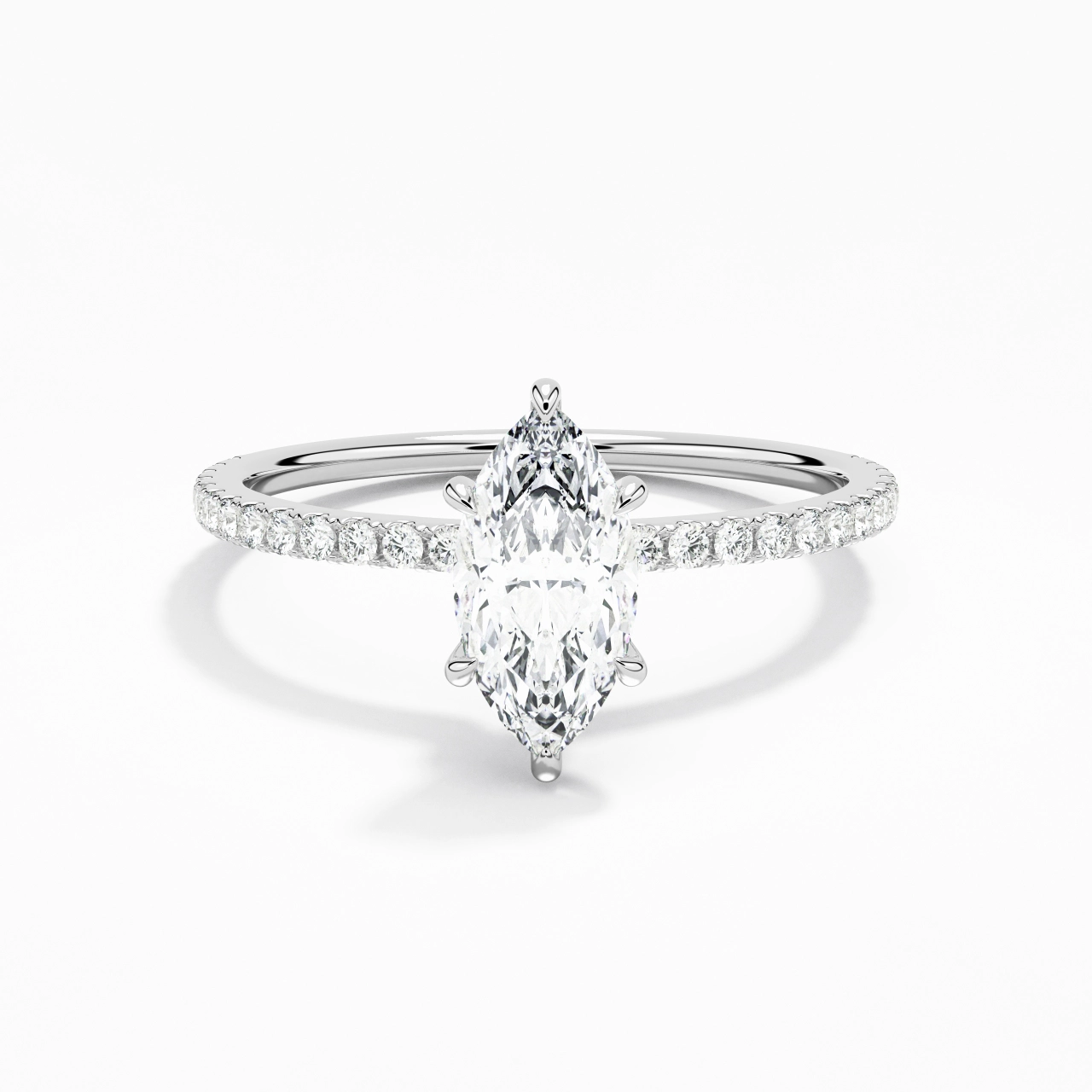 Simple Marquise 0.80ct Moissanite Bague de fiançailles